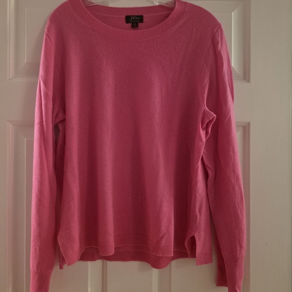 J. Crew Vibrant Pink Crew Neck Cashmere Sweater. Never Worn